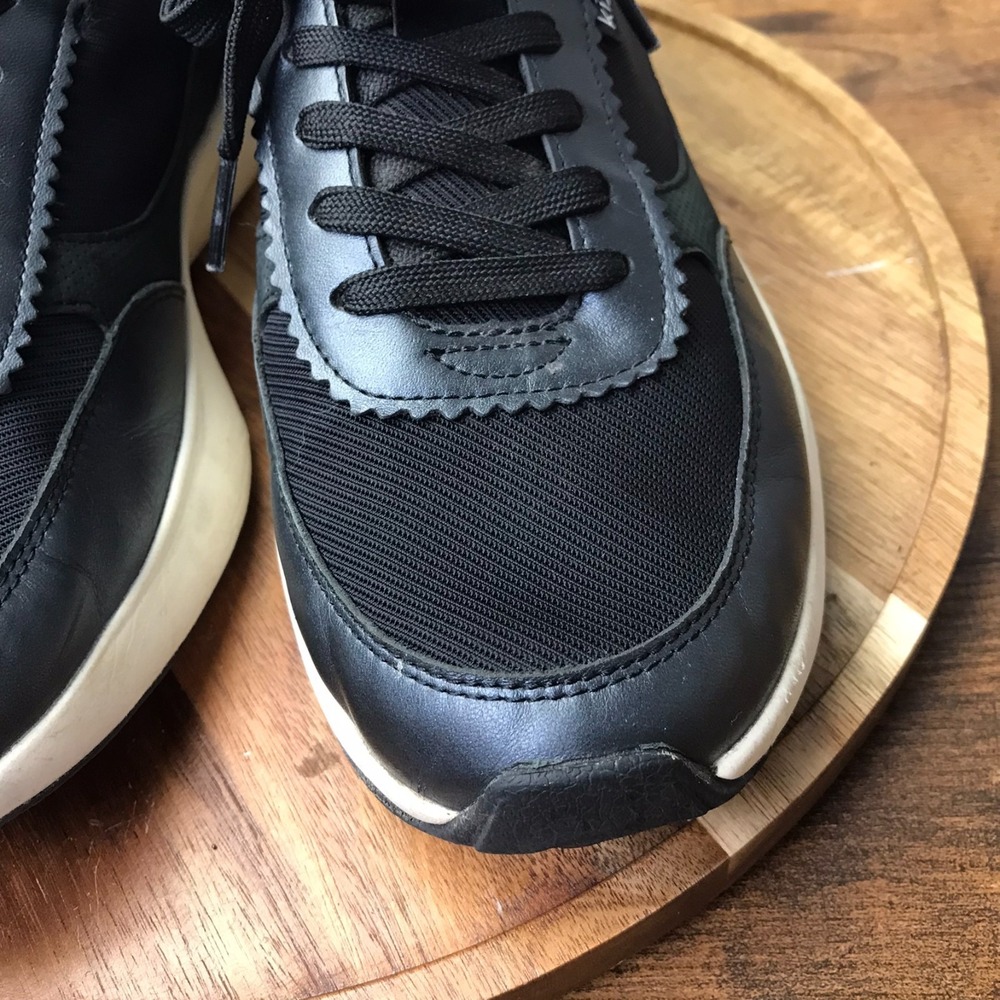 Kizik Paris Sneakers Womens 9.5 Blk Mesh/Leather Slip On Hands Free Comfort Shoe - Picture 5 of 13
